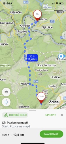 plánování trasy v mapy.cz