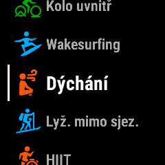 Dechová cvičení garmin
