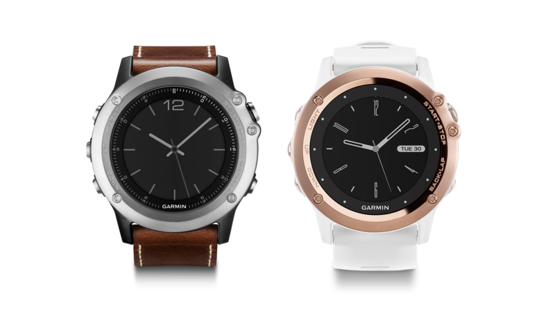 fēnix® 3 Sapphire Silver with Leather Band and Sapphire Rose Gold