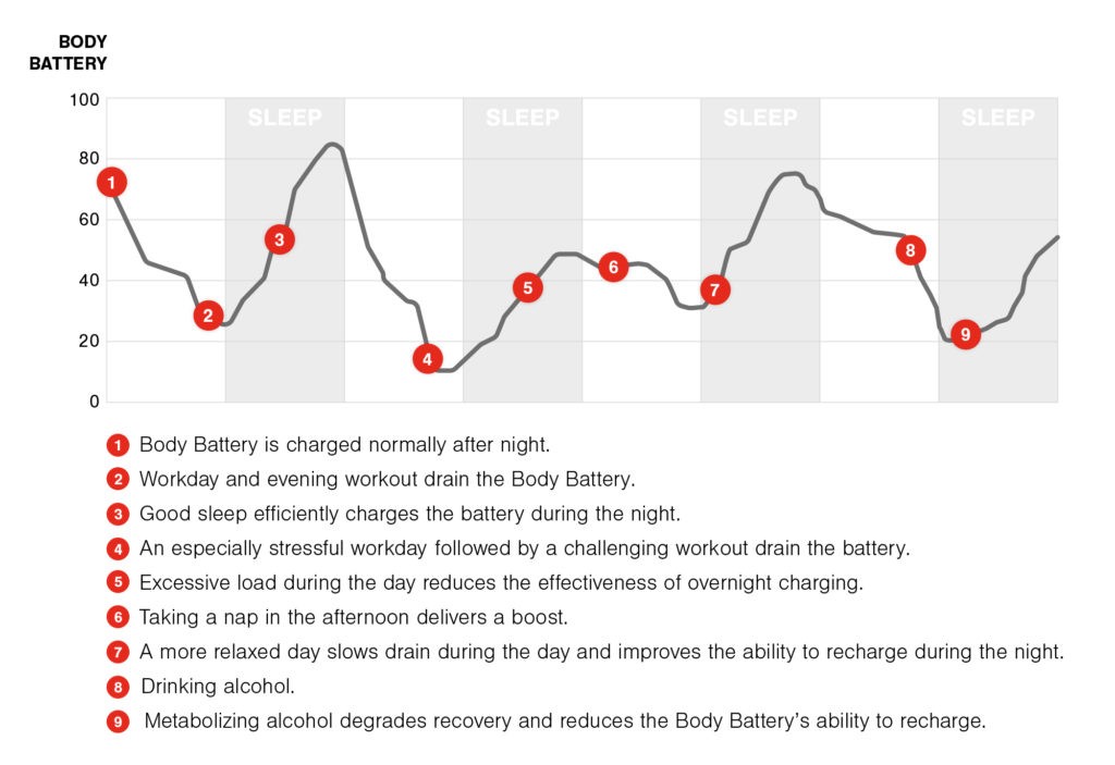 Body Battery Graph overview