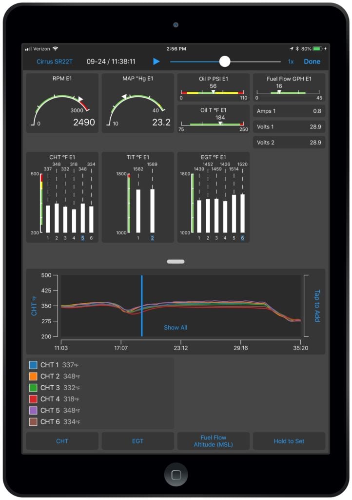 Garmin Pilot EIS on iOS displaying EIS data