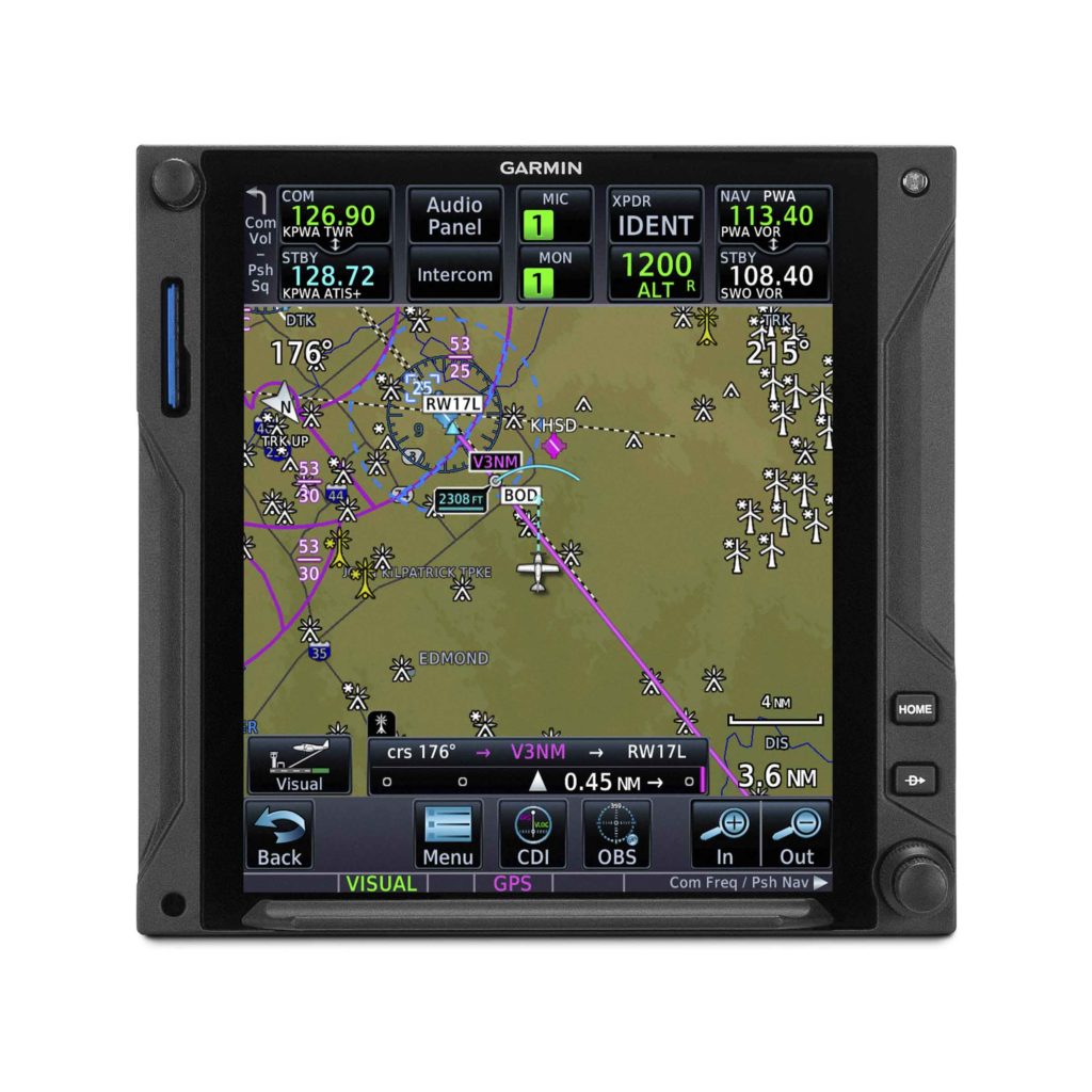 GTN 750 XI displaying visual approach guidance