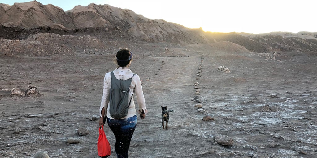 Lucy Barnard Hiking in Desert