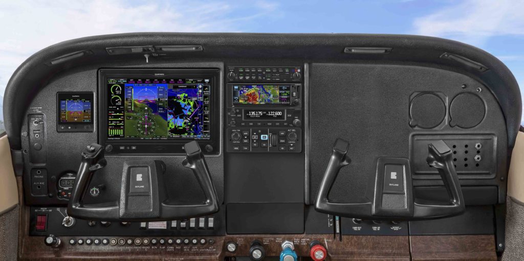 Cessna 182 instrument panel with Garmin avionics