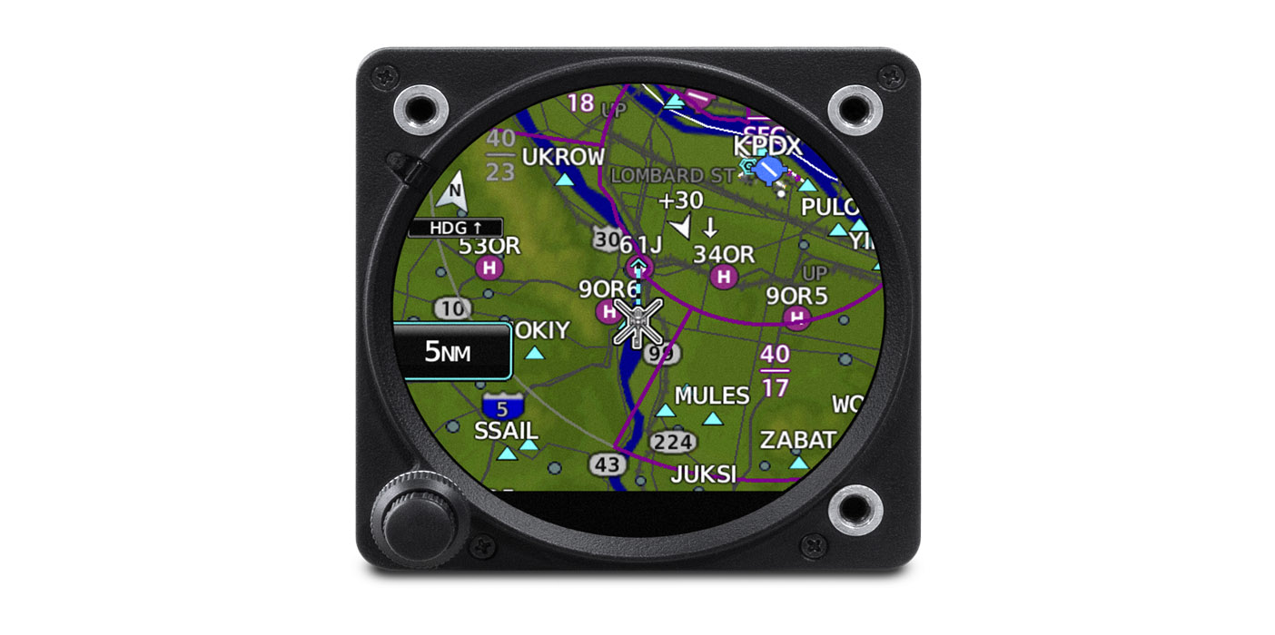 GI 275 electronic flight instrument displaying helicopter data