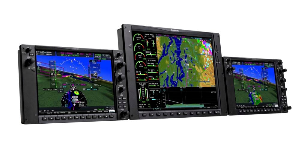 G1000 NXi layout for Piper Meridian aircraft with three displays.