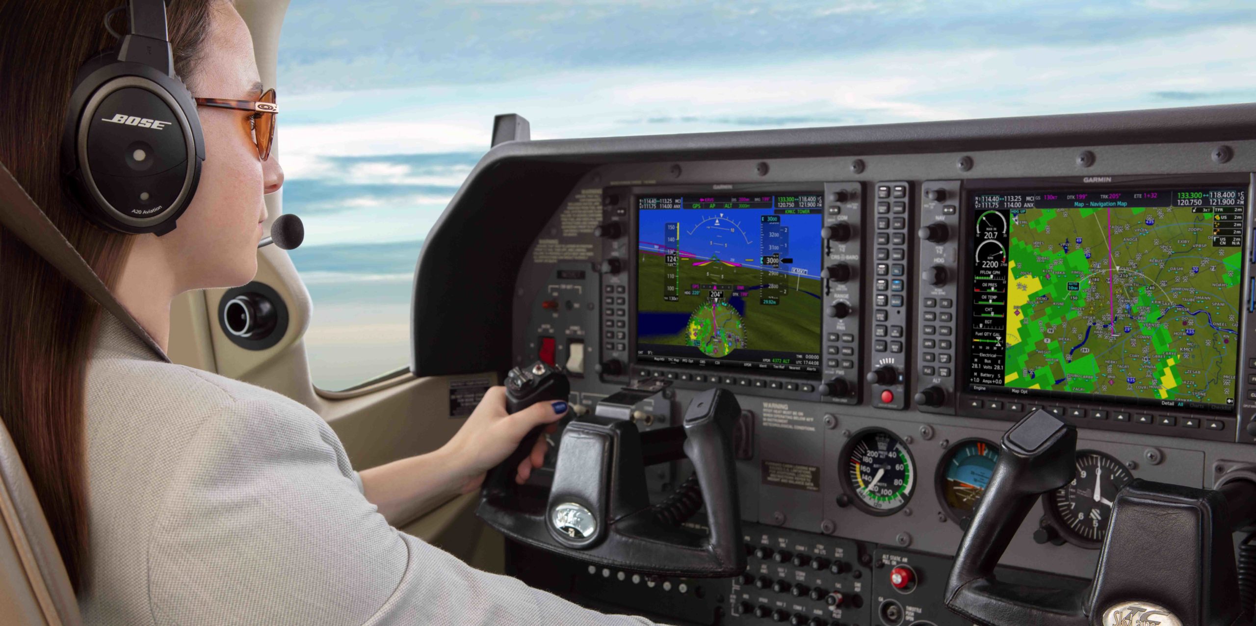 Pilot flying with G1000 NXi