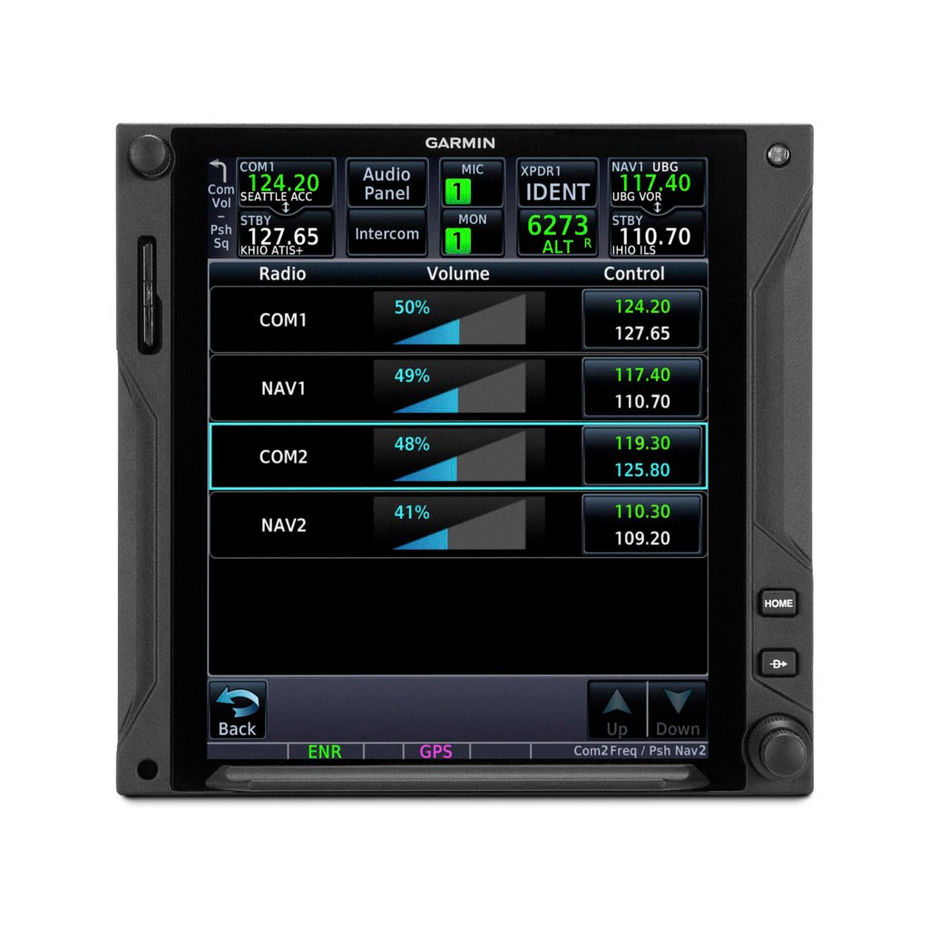Radio control page on Garmin GTN 750Xi
