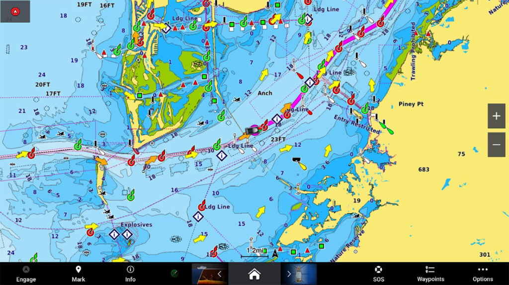 Picture of Garmin Navionics nautical chart. 