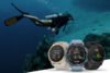 Woman diving with Descent Mk2S watch-style dive computer