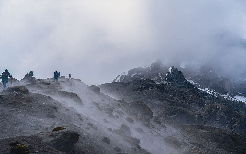 nebbia in montagna pericolosa