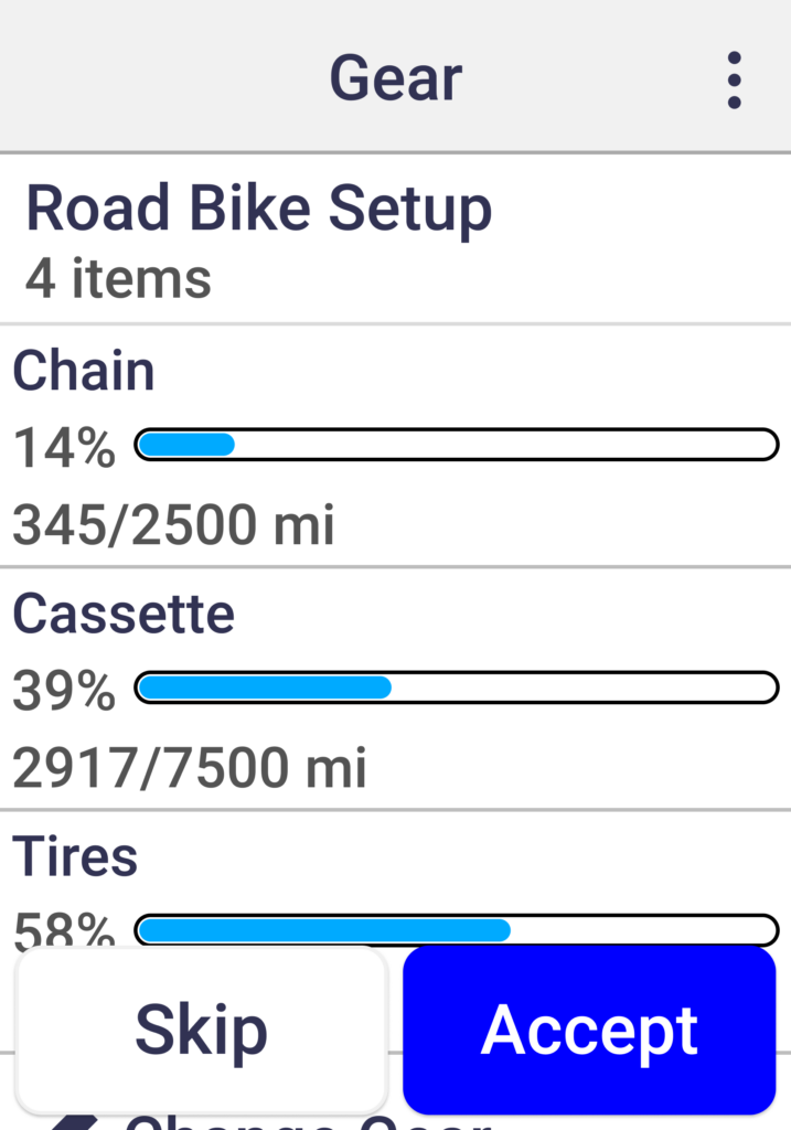 Fietsgear toevoegen Edge fietscomputer