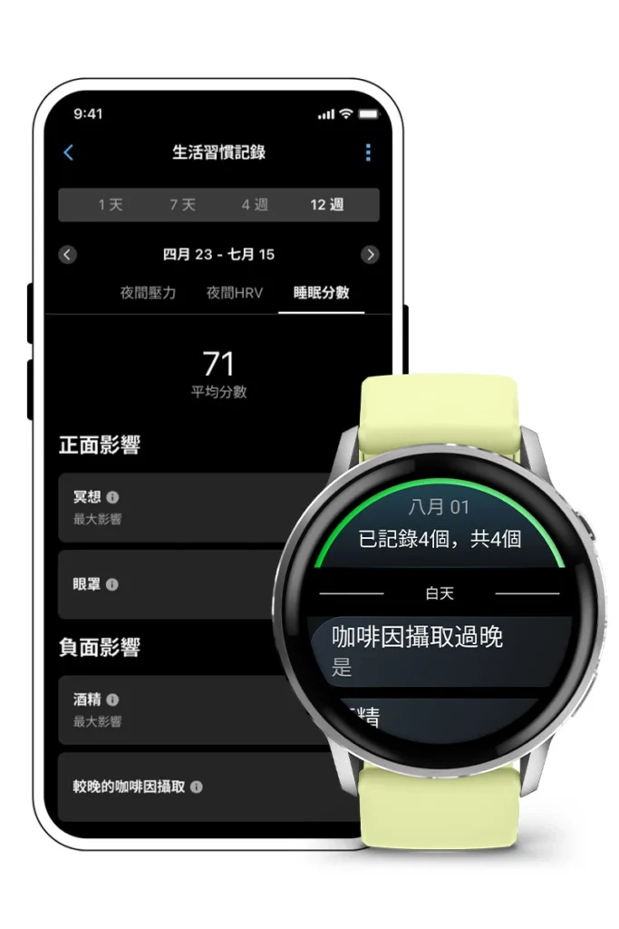 Venu 4 生活習慣記錄